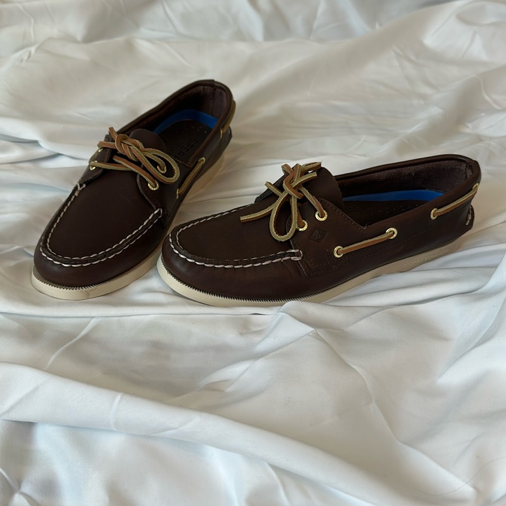 Sperry top-side deck shoes, brown leather